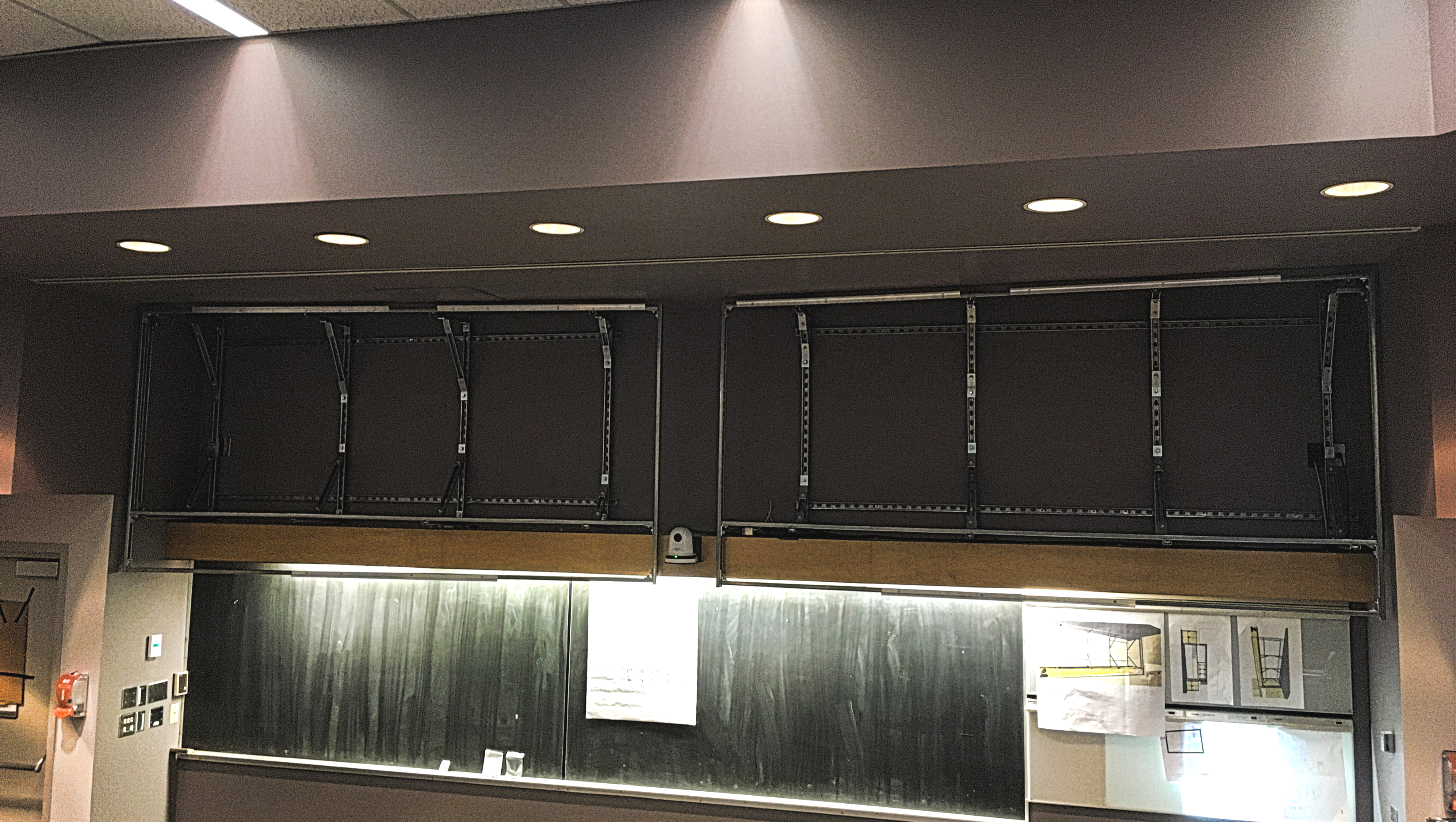 Advanced Broadcast Cabling, Installation of Cables and Equipment, SUPPORT STRUCTURE FOR FIXED FRAME SCREENS, UNISTRUT, CUSTOM MECHANICAL, DA-LITE, ANGLED SCREENS, CAD DESIGN, FIXED FRAME